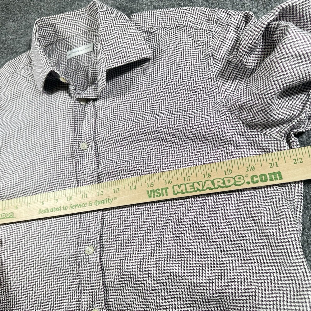 ETRO Milano Shirt Men's 41 (Large) Red Houndstooth Plaid Pattern Made in Italy - Picture 4 of 8